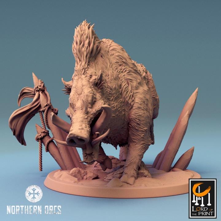 Wild Boar and Giant Boar Miniatures | Dungeons and Dragons 5e  | 28mm,32mm, 54mm, 75mm, 100mm Scale | Pathfinder | Rescale miniatures - Only-Games