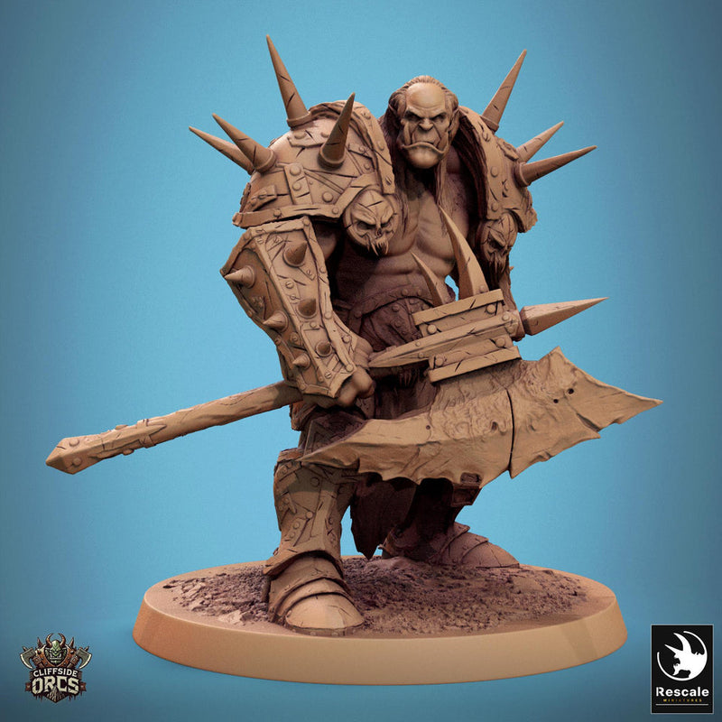Orc Fighter Barbarian Battle Axe, Half-Orc | Scales: 28mm,32mm ,,54mm,75mm,100mm  Megaboss | Dungeons & Dragons 5e |Pathfinder - Only-Games