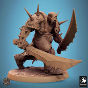 Orc Fighter Barbarian Dual Swords, Half-Orc | Scales: 28mm,32mm ,,54mm,75mm,100mm  Megaboss | Dungeons & Dragons 5e |Pathfinder - Only-Games