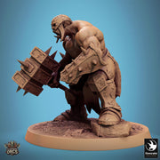 Orc Fighter Barbarian Battle Hammer, Half-Orc | Unpainted Scales: 28mm,32mm ,,54mm,75mm,100mm  Megaboss | Dungeons & Dragons 5e |Pathfinder - Only-Games