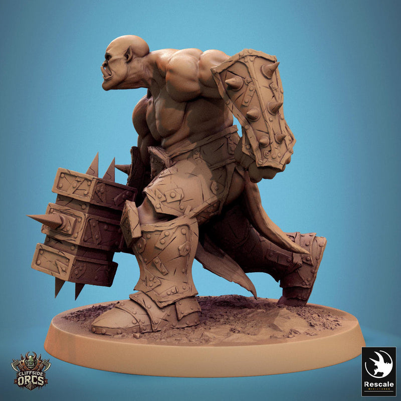 Orc Fighter Barbarian Battle Hammer, Half-Orc | Unpainted Scales: 28mm,32mm ,,54mm,75mm,100mm  Megaboss | Dungeons & Dragons 5e |Pathfinder - Only-Games