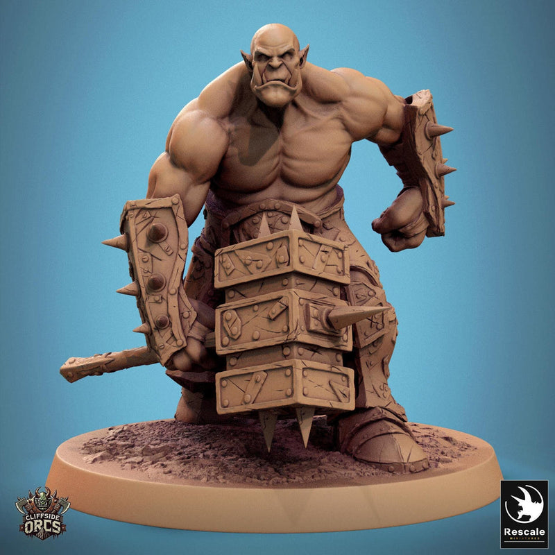 Orc Fighter Barbarian Battle Hammer, Half-Orc | Unpainted Scales: 28mm,32mm ,,54mm,75mm,100mm  Megaboss | Dungeons & Dragons 5e |Pathfinder - Only-Games