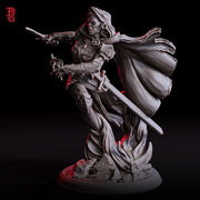 Githyanki Female Fighter Eldritch Knight, Warlock Hexblade PC / NPC | 28mm,32mm,54mm75mm,100mm Scales | Mini D&D Pathfinder |Flesh of Gods - Only-Games