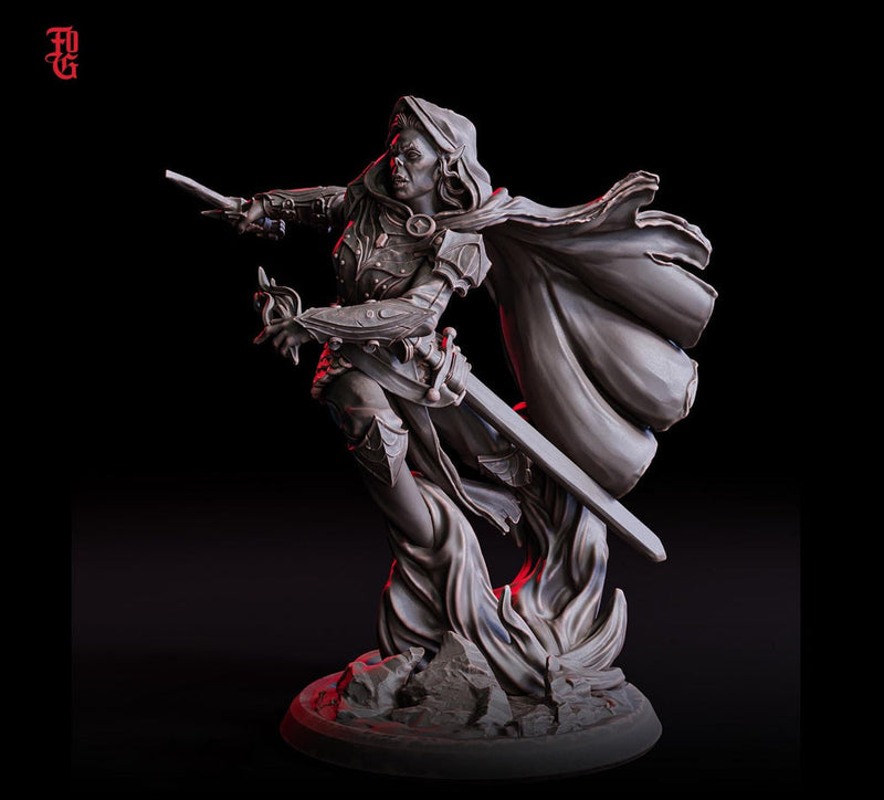 Githyanki Female Fighter Eldritch Knight, Warlock Hexblade PC / NPC | 28mm,32mm,54mm75mm,100mm Scales | Mini D&D Pathfinder |Flesh of Gods - Only-Games