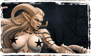 Tiefling Female Barbarian, Fighter, Ranger PC NPC Miniature NSFW Topless versions | 28mm,32mm,54mm,75mm,100mm Scales |Dungeons & Dragons 5e - Only-Games