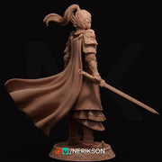 Human Female Fighter Battlemaster,Paladin, also Helmet PC / NPC Unpainted D&D 5e | 28mm,32mm,54mm,75mm,100mm,140mm | Pathfinder|NERIKSON - Only-Games