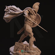 Human Fighter, Perseus PC / NPC Unpainted Miniature | 28mm, 32mm,54mm,75mm, 100mm Scales | Dungeons and Dragons Pathfinder | NERIKSON - Only-Games
