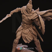 Human Fighter, Perseus PC / NPC Unpainted Miniature | 28mm, 32mm,54mm,75mm, 100mm Scales | Dungeons and Dragons Pathfinder | NERIKSON - Only-Games