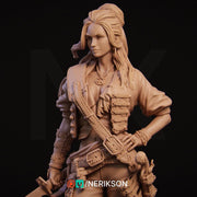 Female Rogue Swashbuckler Pirate PC / NPC Unpainted Miniature | 28mm,32mm,54mm,75mm, 100mm Scales | Dungeons & Dragons Pathfinder | NERIKSON - Only-Games