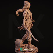 Female Rogue Swashbuckler Pirate PC / NPC Unpainted Miniature | 28mm,32mm,54mm,75mm, 100mm Scales | Dungeons & Dragons Pathfinder | NERIKSON - Only-Games