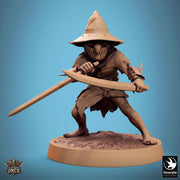 Goblin Dual Swords Fighter | D&D 5e UNPAINTED | 28mm, 32mm,54mm,75mm, 100mm scale| Pathfinder | Figure for Painting| Rescale Miniatures - Only-Games