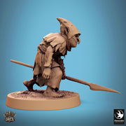Goblin with Spear Fighter | D&D 5e UNPAINTED | 28mm, 32mm,54mm,75mm, 100mm scale| Pathfinder | Figure for Painting| Rescale Miniatures - Only-Games