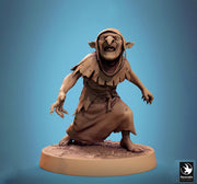 Goblin Shaman Sorcerer | D&D 5e UNPAINTED | 28mm, 32mm,54mm,75mm, 100mm scale| Pathfinder | Figure for Painting| Rescale Miniatures - Only-Games