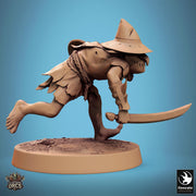 Goblin Sword and Shield Fighter | D&D 5e UNPAINTED | 28mm, 32mm,54mm,75mm, 100mm scale| Pathfinder | Figure for Painting| Rescale Miniatures - Only-Games