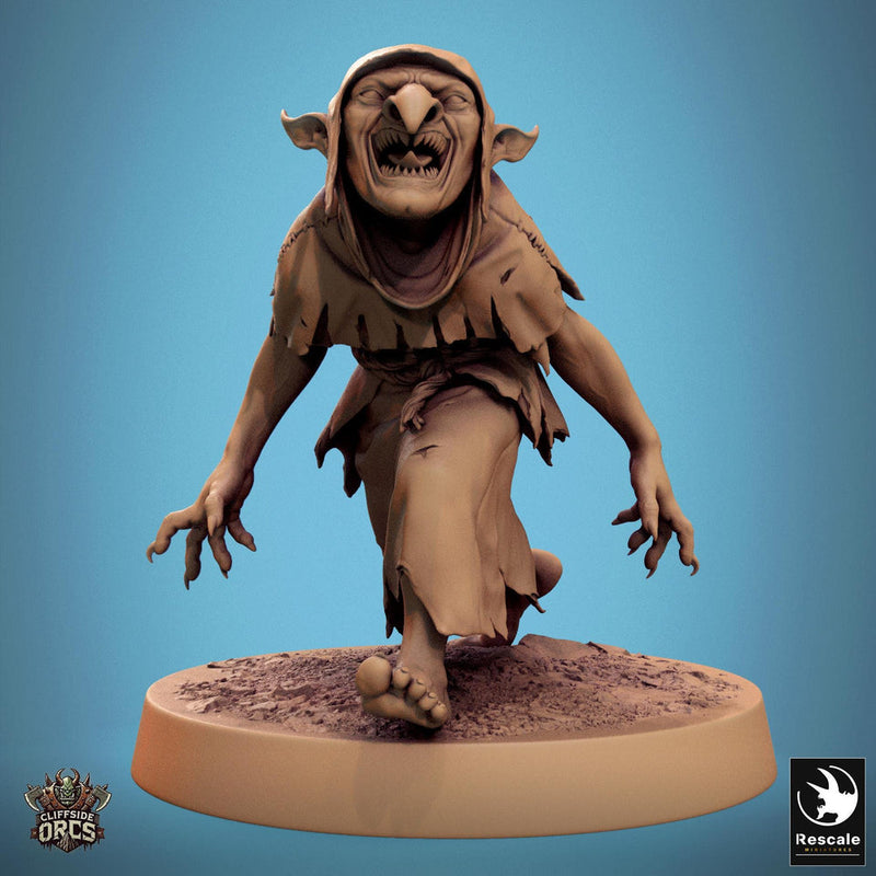 Goblin Shaman Sorcerer | D&D 5e UNPAINTED | 28mm, 32mm,54mm,75mm, 100mm scale| Pathfinder | Figure for Painting| Rescale Miniatures - Only-Games