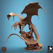 Black Dragon (4 sizes) D&D Unpainted Resin Miniature | 282mm Wing Span, 286mm Height | Great gift Dungeons and Dragons 5e Pathfinder | - Only-Games