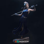 Female Fighter Swashbuckler Duelist PC / NPC Unpainted Mini | 28mm,32mm,54mm,75mm,100mm,140mm Scales | D&D 5s Pathfinder | NERIKSON - Only-Games