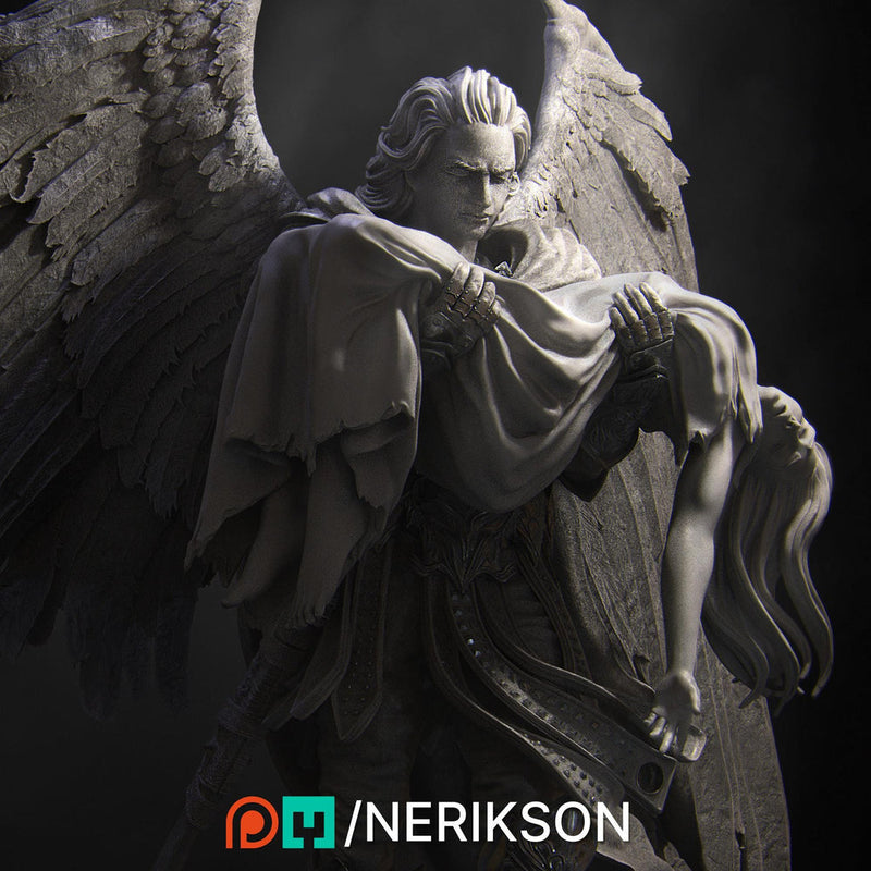 Winged Paladin, Angel, Celestial also version No Helmet PC / NPC Unpainted D&D 5e | 28mm,32mm,54mm,75mm,100mm Scales | Pathfinder| NERIKSON - Only-Games