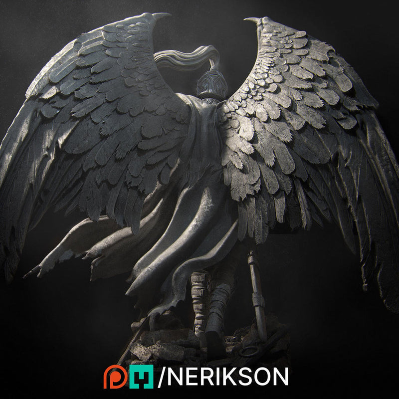 Winged Paladin, Angel, Celestial also version No Helmet PC / NPC Unpainted D&D 5e | 28mm,32mm,54mm,75mm,100mm Scales | Pathfinder| NERIKSON - Only-Games