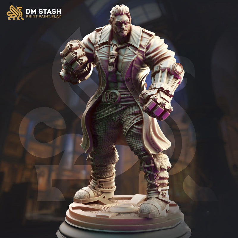 Human Artificer Armorer Mechanical Fists  PC/ NPC Mini | 28mm,32mm,54mm,75mm,100mm Scale | Dungeons and Dragons 5e  | Pathfinder | DM Stash - Only-Games