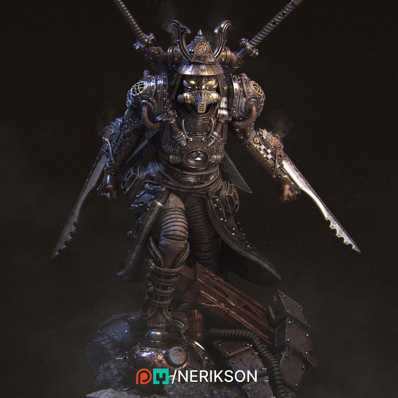 Human Female Steampunk Samurai also w/ Mask PC/ NPC DnD, Unpainted | 28mm,32mm,54mm,75mm,100mm,140mm |Dungeons & Dragons Pathfinder|NERIKSON - Only-Games