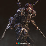 Human Female Steampunk Samurai also w/ Mask PC/ NPC DnD, Unpainted | 28mm,32mm,54mm,75mm,100mm,140mm |Dungeons & Dragons Pathfinder|NERIKSON - Only-Games