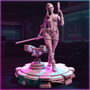 Female Sci-Fi Warrior Soldier, PC NPC Unpainted Resin Miniature | NSFW Topless version | 28mm, 32mm,54mm, 75mm, 100mm Scales | DnD 5e - Only-Games