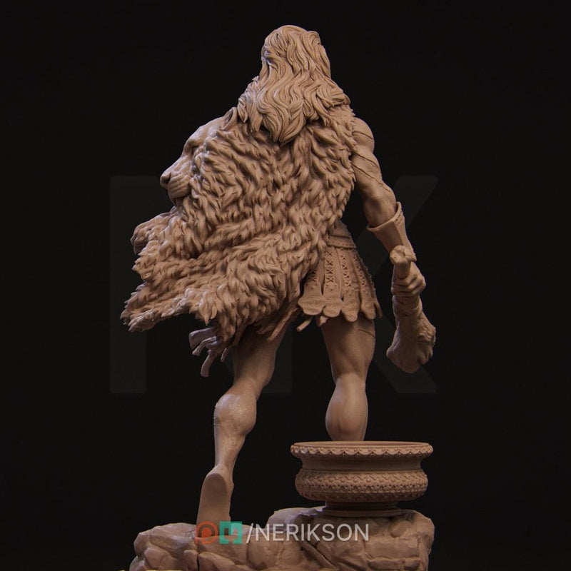 Human Barbarian, Heracles PC / NPC Unpainted Miniature | 28mm,32mm,54mm,75mm,100mm,140mm Scales | Dungeons and Dragons Pathfinder | NERIKSON - Only-Games