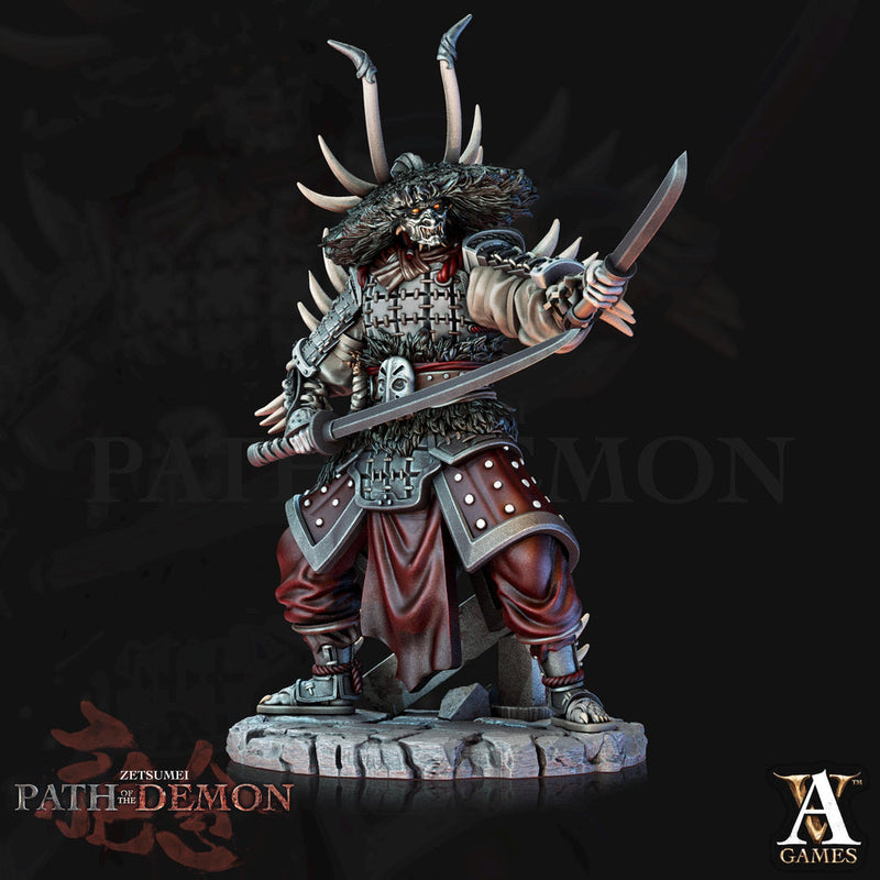 Samurai Demon, Undead Fighter, Senshi Unpainted Miniature D&D 5e  | 28mm,32mm,54mm,75mm,100mm Scales | Dungeons and Dragons | Pathfinder | - Only-Games