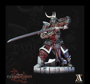 Samurai Demon, Undead Fighter, Senshi Unpainted Miniature D&D 5e  | 28mm,32mm,54mm,75mm,100mm Scales | Dungeons and Dragons | Pathfinder | - Only-Games