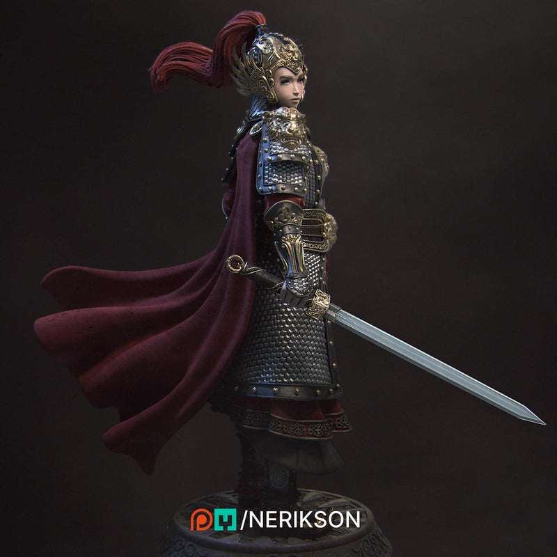Human Female Fighter Battlemaster,Paladin, also Helmet PC / NPC Unpainted D&D 5e | 28mm,32mm,54mm,75mm,100mm,140mm | Pathfinder|NERIKSON - Only-Games