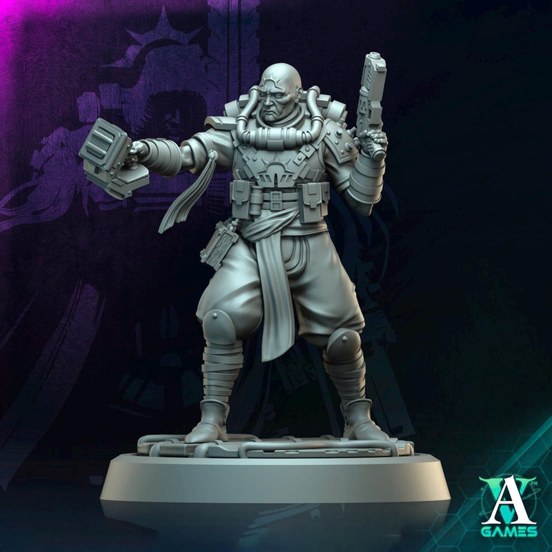 Sci-Fi Miniature Soldier Army Veteran | 28mm,32mm, 54mm, 75mm,100mm Scales | Resin Mini | Morior Shocktrooper TPG | Archvillain Games - Only-Games