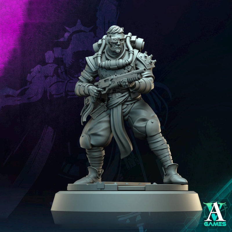 Sci-Fi Miniature Soldier Army Veteran | 28mm,32mm, 54mm, 75mm,100mm Scales | Resin Mini | Morior Shocktrooper TPG | Archvillain Games - Only-Games