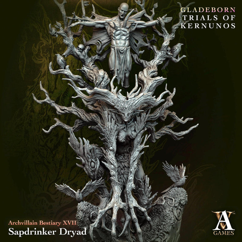 Sap Drinker Dryad, Fey Monster | Large size 50mm Base 140mm tall to top| Mini D&D 5e Pathfinder Figurine | Archvillain Games - Only-Games