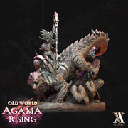 Lizardman mounted on Dinosaur  | 28mm, 32mm, Wargame Proxy Scales, 165mm long | Archvillain Games | Dungeons and Dragons 5e Pathfinder | - Only-Games