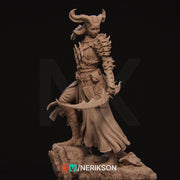 Female Tiefling Rogue Assassin Fighter PC/ NPC Unpainted Figure | 28mm,32mm,54mm,75mm,100mm Scales | Dungeons & Dragons Pathfinder |NERIKSON - Only-Games