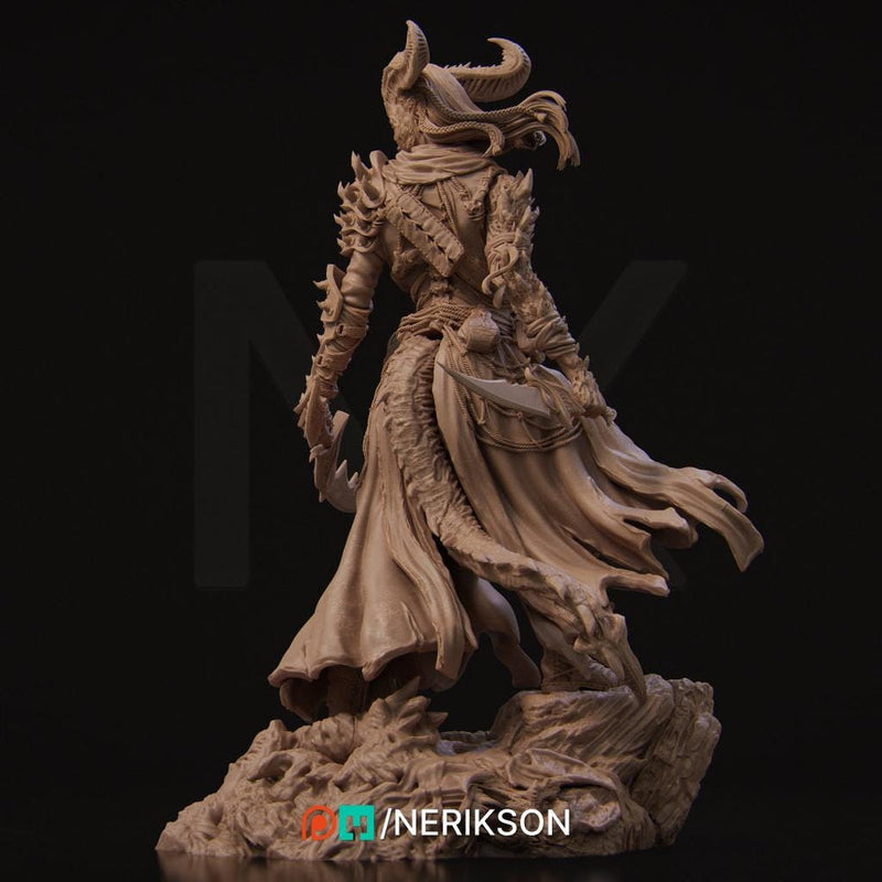 Female Tiefling Rogue Assassin Fighter PC/ NPC Unpainted Figure | 28mm,32mm,54mm,75mm,100mm Scales | Dungeons & Dragons Pathfinder |NERIKSON - Only-Games