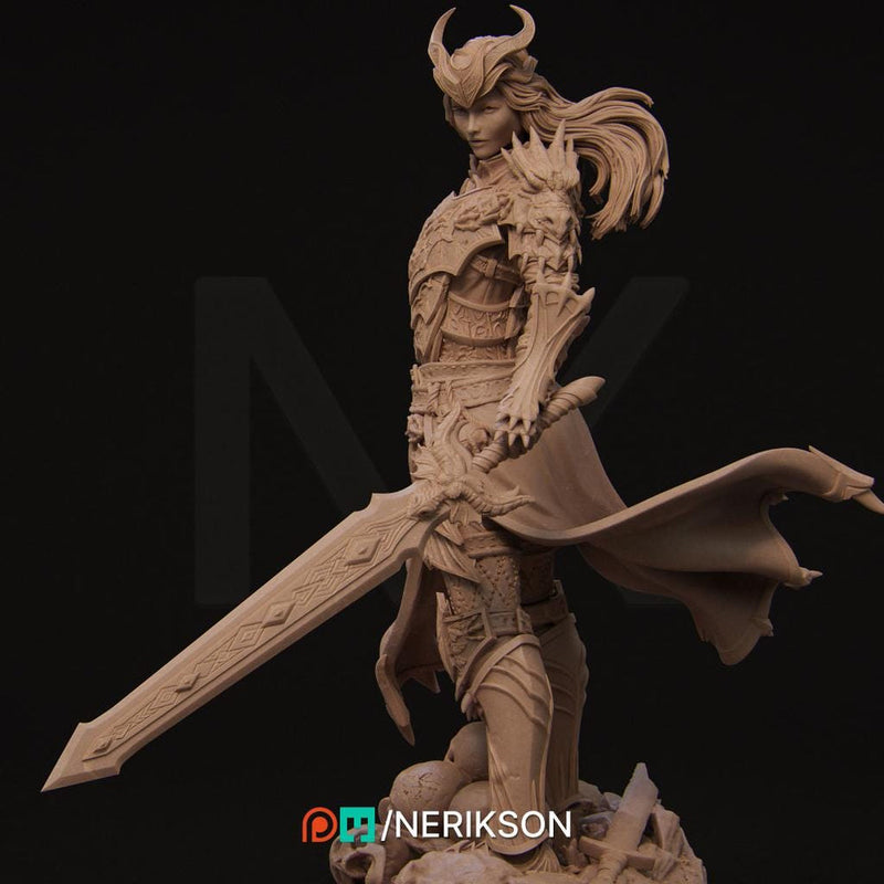 Human Female Hexblade Warlock, Oathbreaker Paladin PC/ NPC Unpainted | 6 Sizes /Scales | D&D - Only-Games