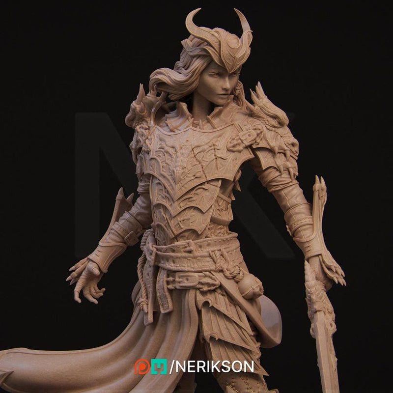 Human Female Hexblade Warlock, Oathbreaker Paladin PC/ NPC Unpainted | 6 Sizes /Scales | D&D - Only-Games