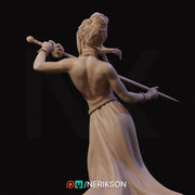 Female Fighter Swashbuckler Duelist PC / NPC Unpainted Mini | 28mm,32mm,54mm,75mm,100mm,140mm Scales | D&D 5s Pathfinder | NERIKSON - Only-Games