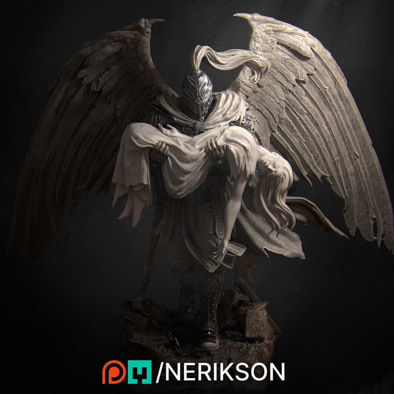 Winged Paladin, Angel, Celestial also version No Helmet PC / NPC Unpainted D&D 5e | 28mm,32mm,54mm,75mm,100mm Scales | Pathfinder| NERIKSON - Only-Games