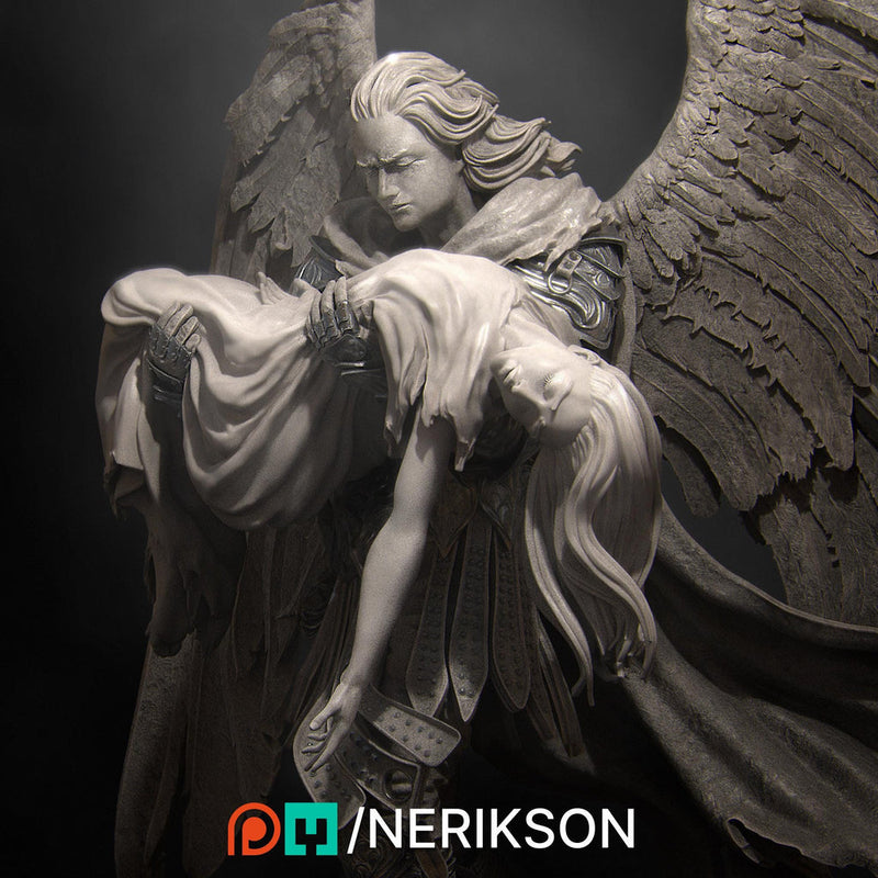 Winged Paladin, Angel, Celestial also version No Helmet PC / NPC Unpainted D&D 5e | 28mm,32mm,54mm,75mm,100mm Scales | Pathfinder| NERIKSON - Only-Games