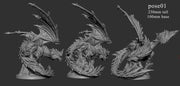 Legendary Chromatic Blue Dragon (4 sizes) D&D Unpainted Miniature | 230mm Height | Resin Figurine | Dungeons and Dragons 5e Pathfinder | - Only-Games