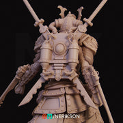 Human Female Steampunk Samurai also w/ Mask PC/ NPC DnD, Unpainted | 28mm,32mm,54mm,75mm,100mm,140mm |Dungeons & Dragons Pathfinder|NERIKSON - Only-Games