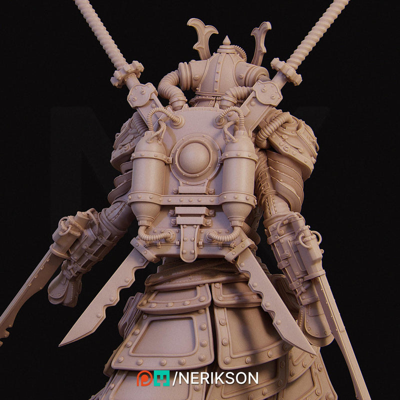 Human Female Steampunk Samurai also w/ Mask PC/ NPC DnD, Unpainted | 28mm,32mm,54mm,75mm,100mm,140mm |Dungeons & Dragons Pathfinder|NERIKSON - Only-Games
