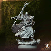Human Male Wizard Miniature | 28mm, 32mm, 54mm, 75mm, 100mm Scales | Dungeons and Dragons | Pathfinder | Battle Wizard - Only-Games