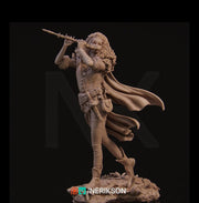 Female Human Bard PC / NPC Unpainted Miniature | 28mm, 32mm,54mm,75mm, 100mm Scales | Dungeons and Dragons Pathfinder | NERIKSON - Only-Games