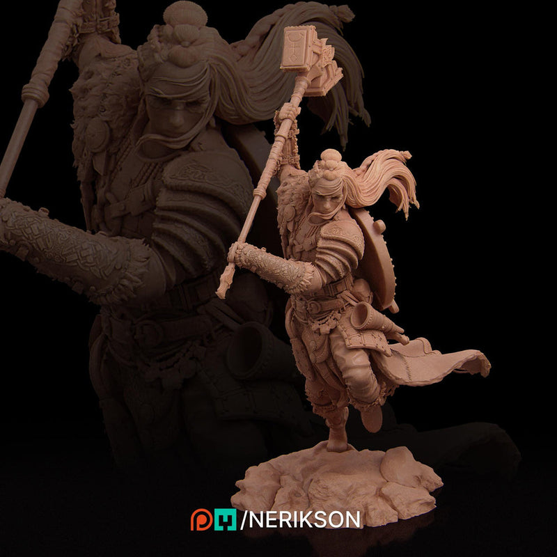 Female Fighter, Ranger, Cleric also w/ Helm PC/ NPC DnD, Unpainted | 28mm,32mm,54mm,75mm,100mm,140mm |Dungeons & Dragons Pathfinder|NERIKSON - Only-Games