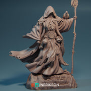 Human Wizard, Druid PC/ NPC Unpainted Figure | 28mm,32mm,54mm,75mm,100mm Scales | Dungeons & Dragons Pathfinder |NERIKSON - Only-Games