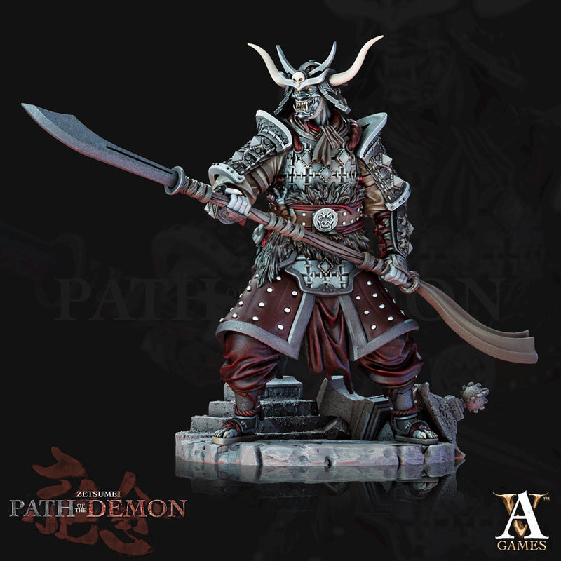 Samurai Demon, Undead Fighter, Senshi Unpainted Miniature D&D 5e  | 28mm,32mm,54mm,75mm,100mm Scales | Dungeons and Dragons | Pathfinder | - Only-Games